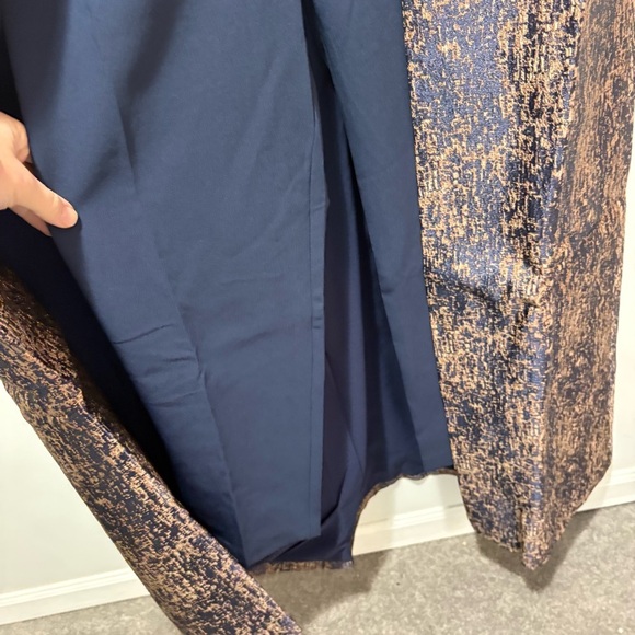 Kay Unger Uma Walk Thru Jumpsuit Size 6 Dark Midnight Jacquard New NWT Pockets - Picture 12 of 16